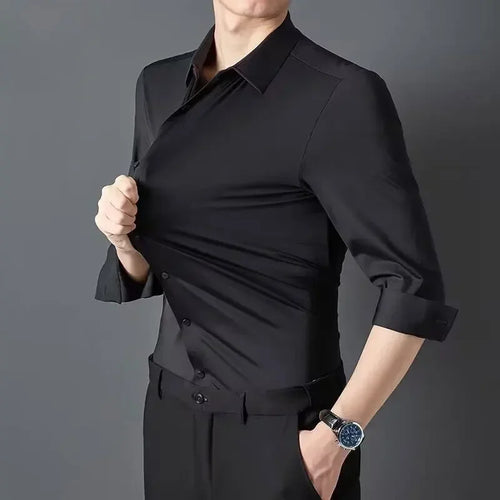 Premium Men's Ultra-Stretch Shirt - High-Quality Silky Business Formal