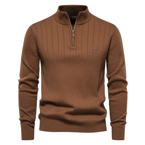 2023 New Autumn Zipper Pullover Sweaters for Men High Quality Warm