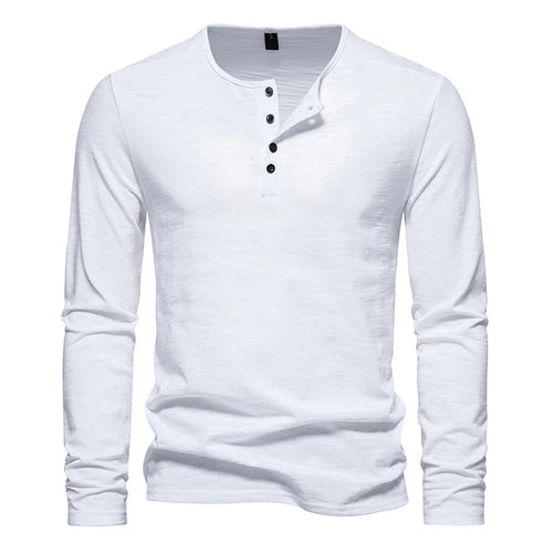 Men Long Sleeved T-shirt Cotton Slim Fit Bottoming Shirt Fitness Tops