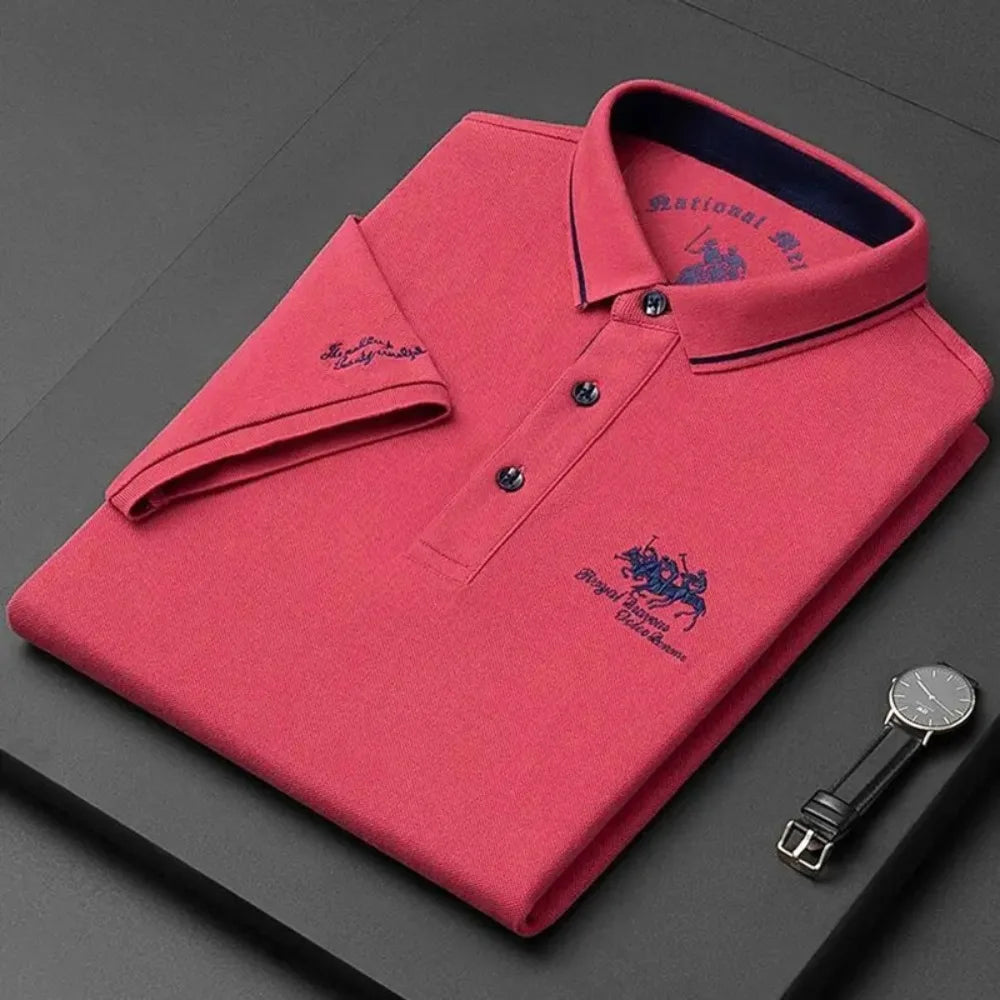 Summer Mens Embroidered Polo Shirts Short Sleeve Shirt Luxury Top