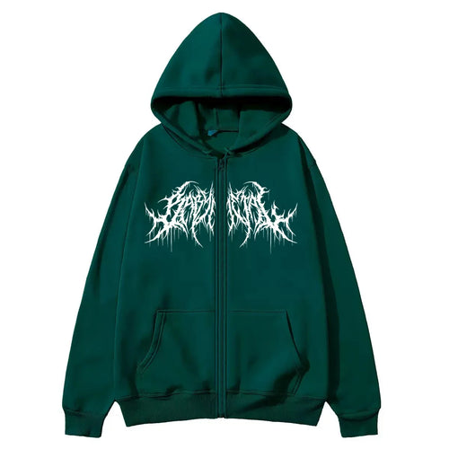 Y2K Zip-Up hoodie, men, clothes with graphic prints, hip hop style,