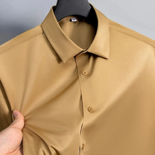 New Anti-Wrinkle Men Shirts Long Sleeve Dress Shirts For Men Slim Fit