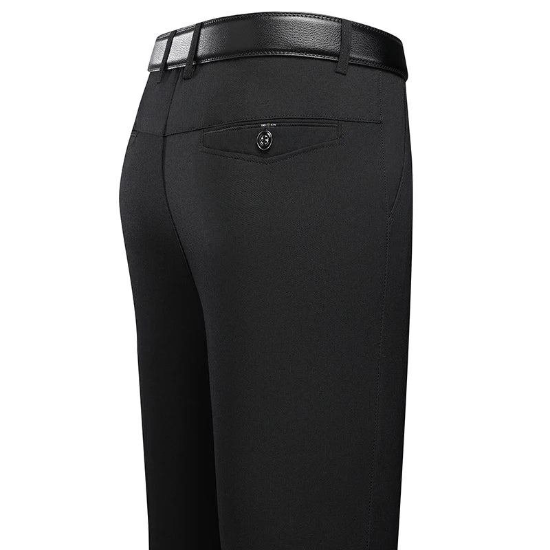 Mens Trousers Business Casual Pants Summer Autumn Dress Straight Pants
