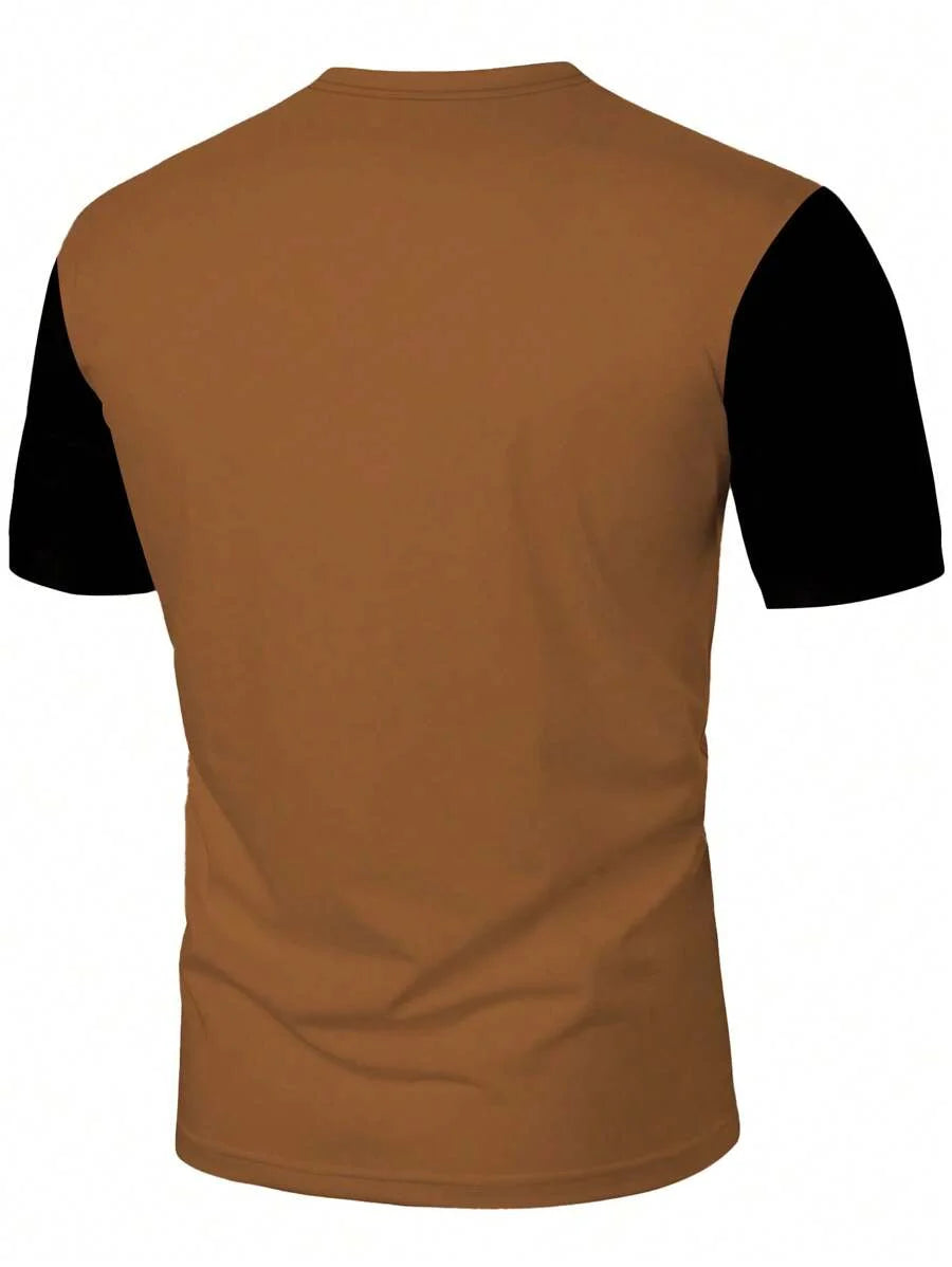 A men's personalized pattern printed short-sleeved T-shirt for