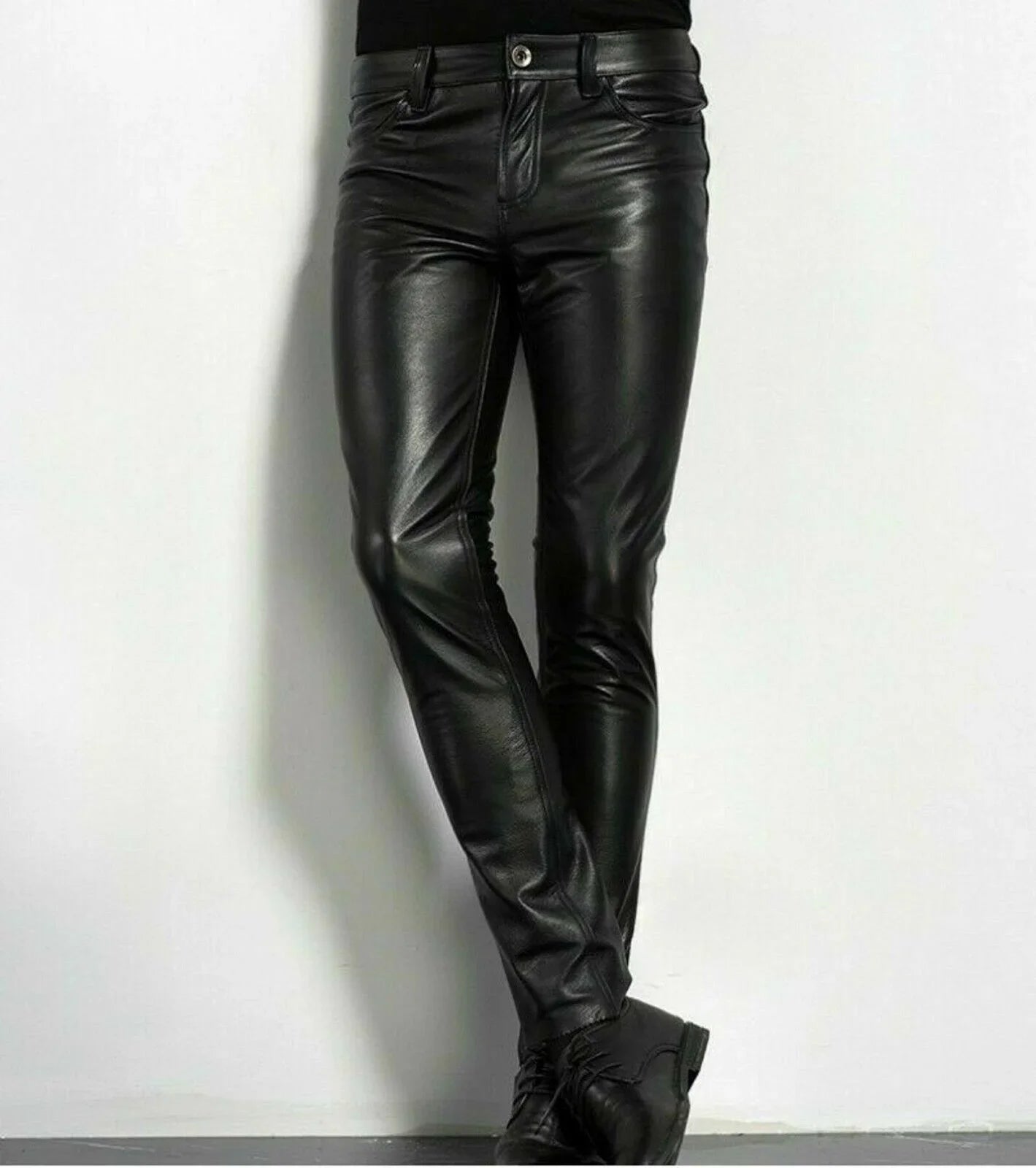 Choice PU Leather Pants Men's Fashion Rock Style Night Club Dance