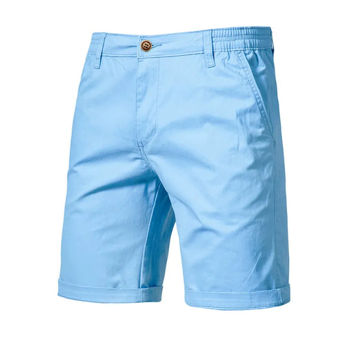 2021 New Summer 100% Cotton Solid Shorts Men High Quality Casual