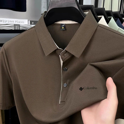 High end brand men's letter printed short sleeved polo shirt cool