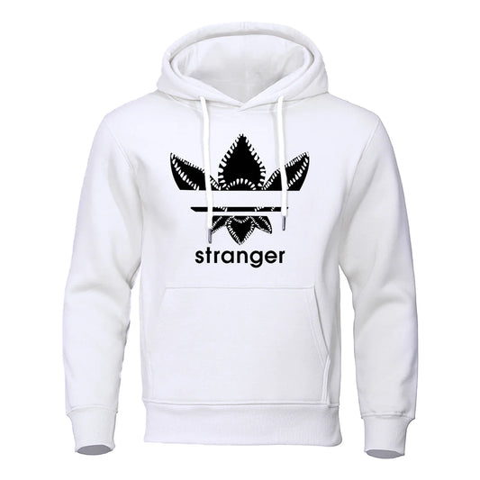Fun Stranger floral pattern printed hooded top,with a unique letter