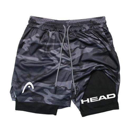 Anime Berserk Head Running Shorts Men Fitness Gym Training 2 in 1