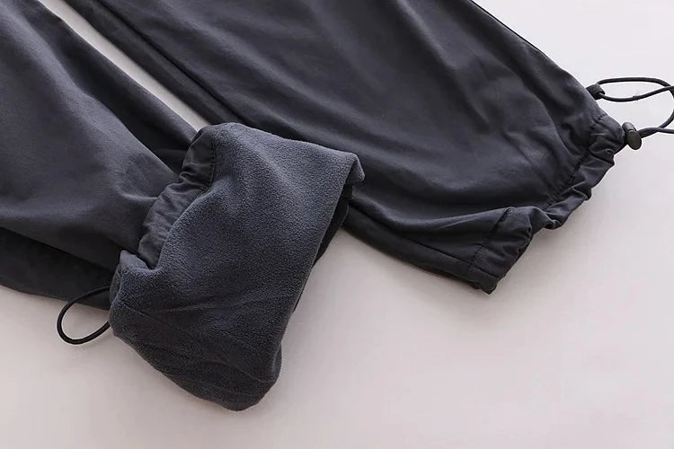 Men's Winter Cargo Pants Double Layer Fleece Warm Thick Camouflage