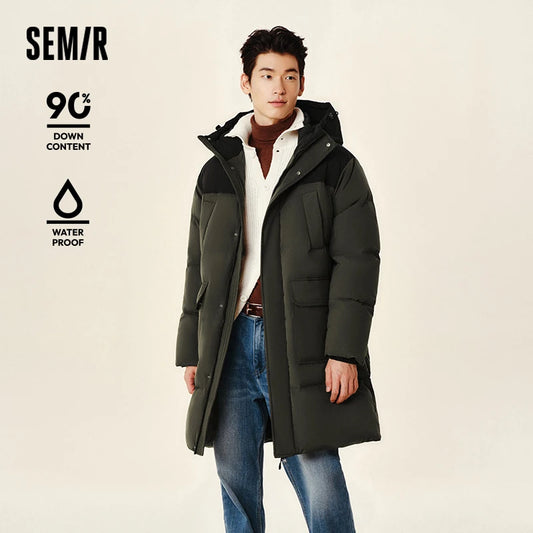 Semir Down Jacket Men 2024 New Waterproof Thick Outerwear Long Length