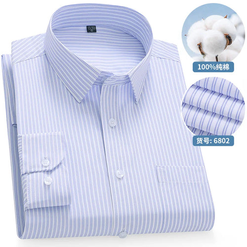 High Quality 100% Cotton Men's Shirts Long Sleeve Slim Fit Business
