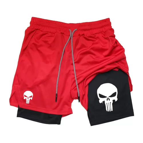 2-in-1 men's performance shorts, sports quick drying shorts with phone
