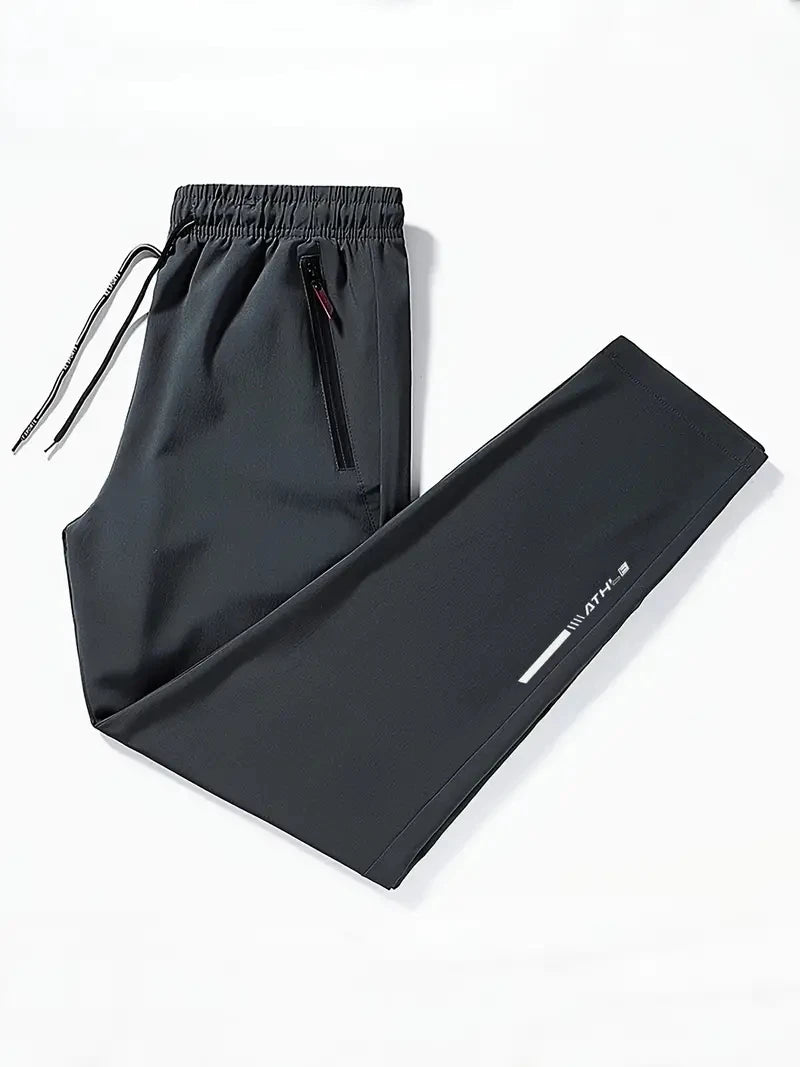 Soft Men's Casual Straight Pants Stretch Elastic Waist Jogger Korean