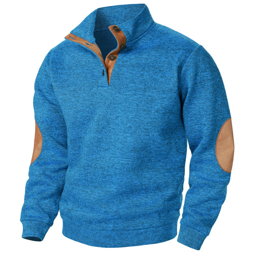 Autumn and winter men's stand collar long sleeve casual knitted