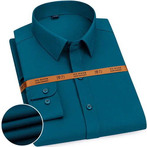 New Men's Solid Color Business Shirt Formal Fashion Thin Classic Basic