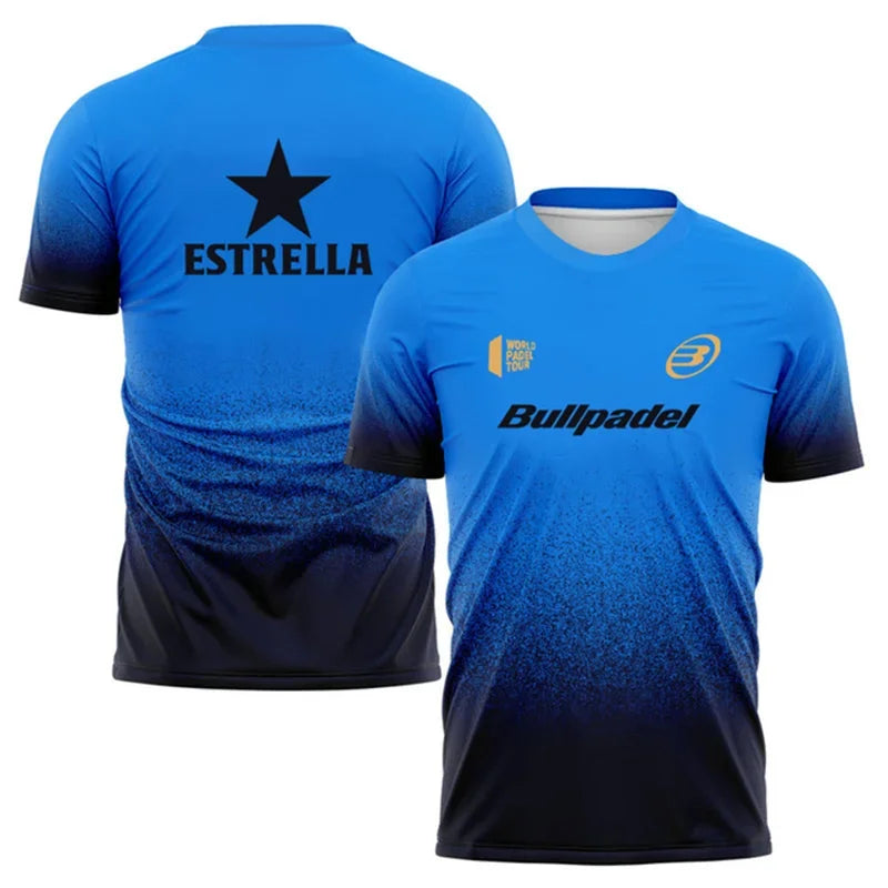 Fashion Gradient Harajuku Men's T Shirt Padel Tennis Sportswear Summer