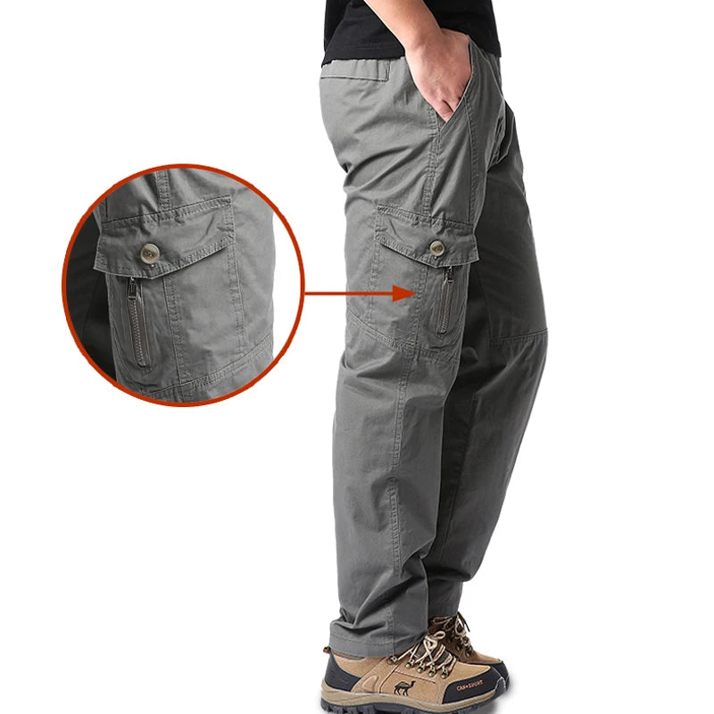 High Quality Men's Cotton Cargo Pants Casual Multiple Pocket Tacitcal