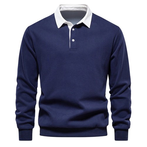 2023 New Autumn Fashion Design Polo Neck Sweatshirts for Men Casual