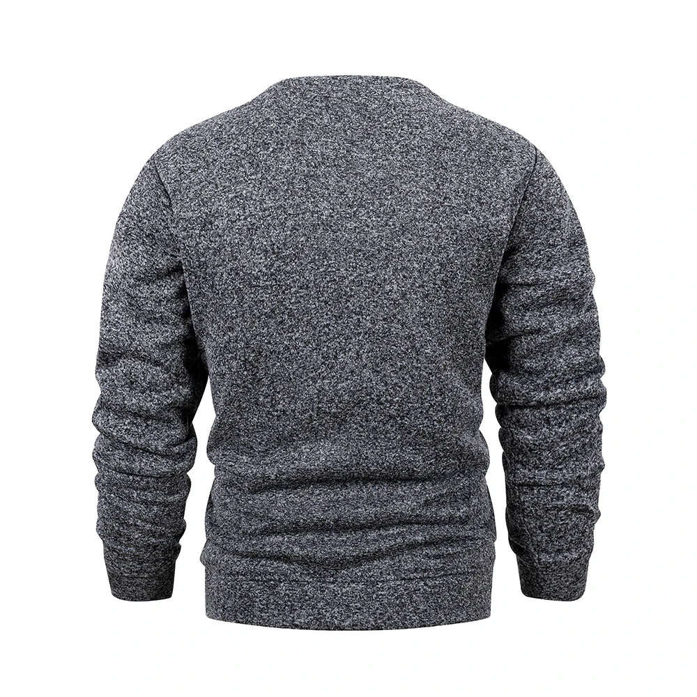 Men's Warm Crew Neck Sweatshirt Fleece Lined Thermal Pullover Autumn