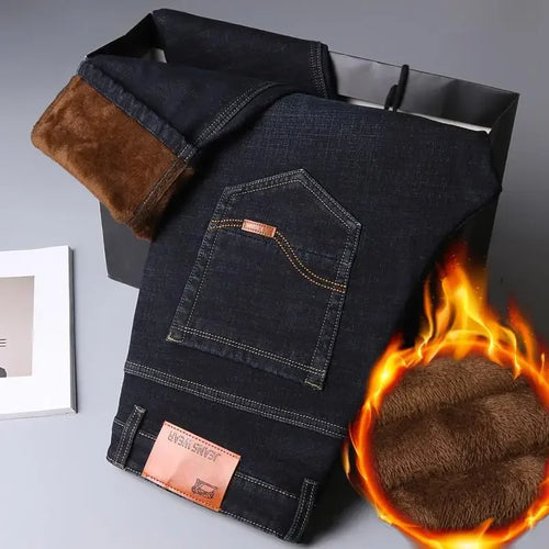 2025 New Business Casual Trousers Grey Fleece Men Clothes Black Blue