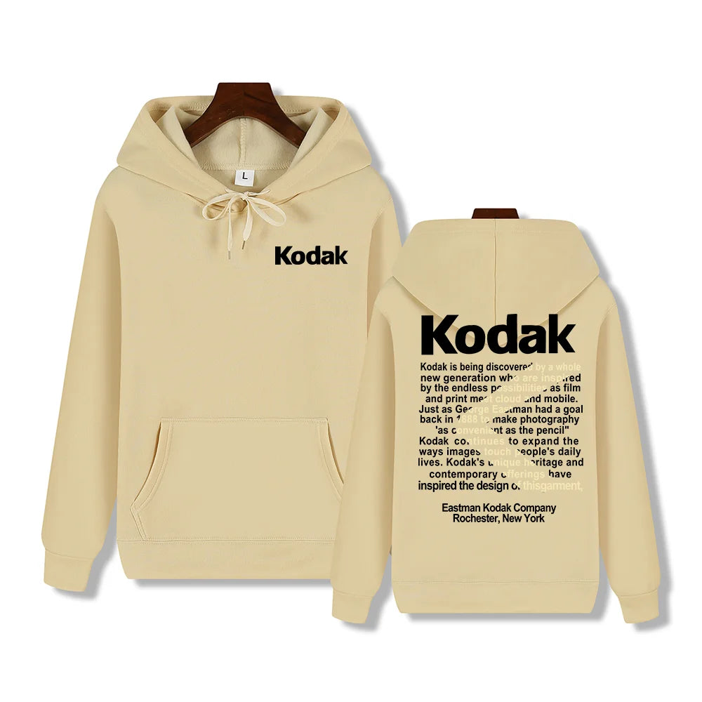 Kodak Brand New Retro Trend Y2K Print Fashion Men‘s Sportswear Autumn