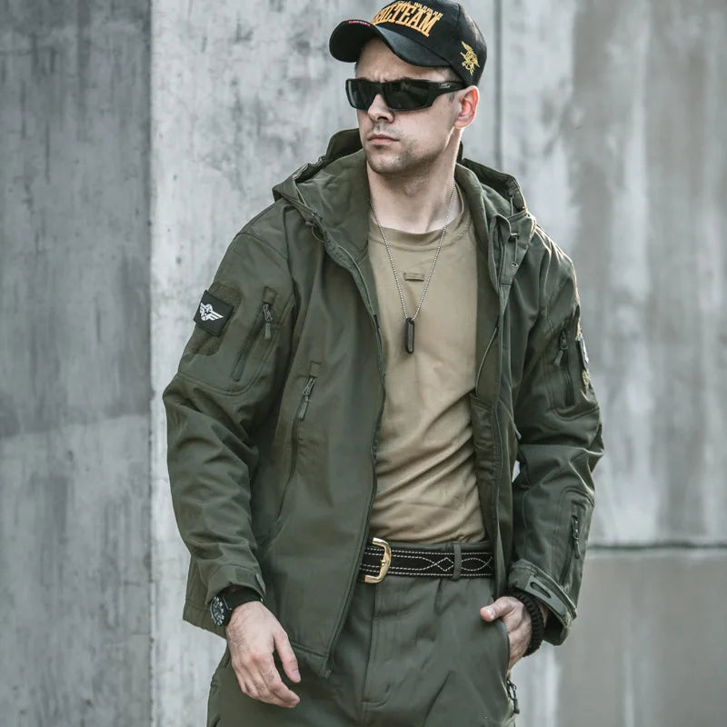 Men's Military Tactical Jackets Full Zip Shark Skin Soft Shell