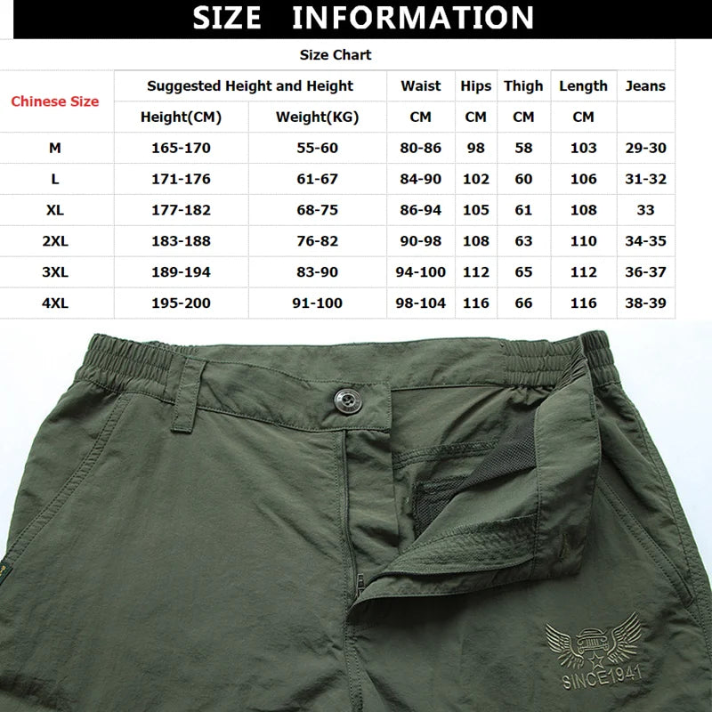 Summer Casual Lightweight Army Military Long Trousers Male Waterproof