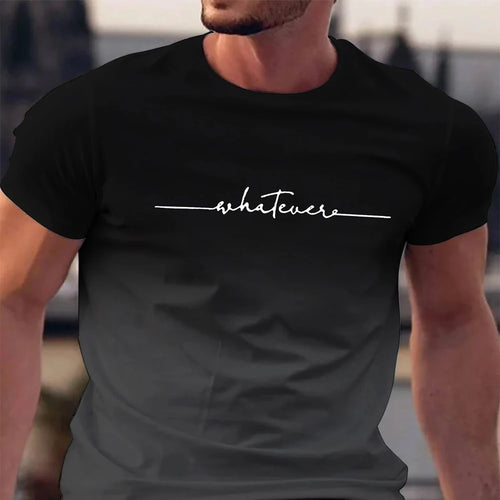 Summer Men's Clothing Whatever Print Short Sleeve Men Trend Products