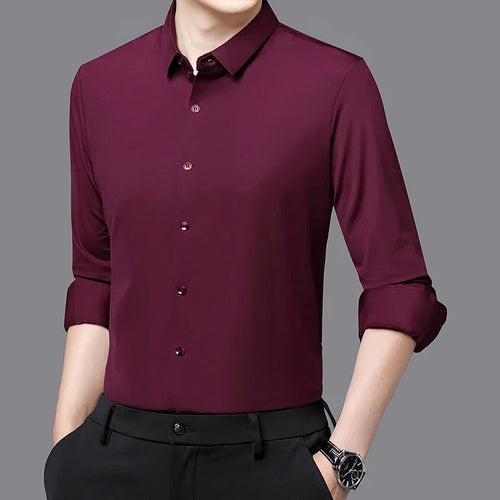 Premium Men's Ultra-Stretch Shirt - High-Quality Silky Business Formal