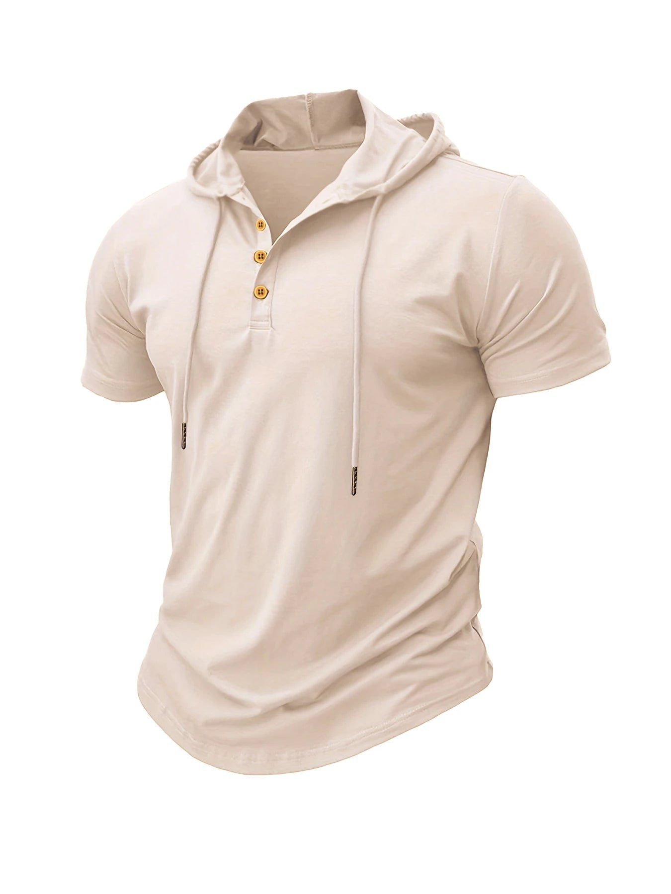 Men T Shirts  Summer Slim Fitness Hooded Short-Sleeved Bodybuilding