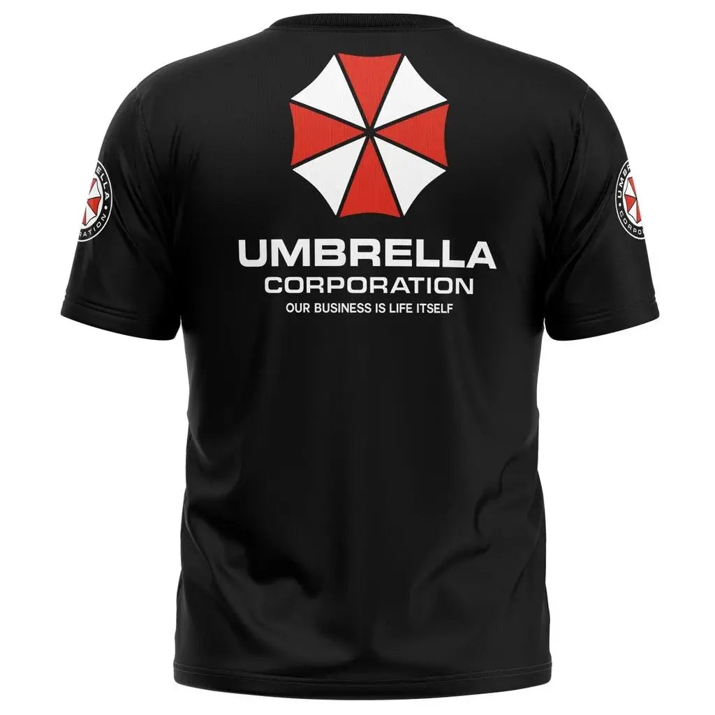 Resident Evil Umbrella Corporation T - Shirt - Black Iconic Logo &