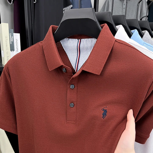 100% pure cotton short sleeved men's polo shirt summer fashion