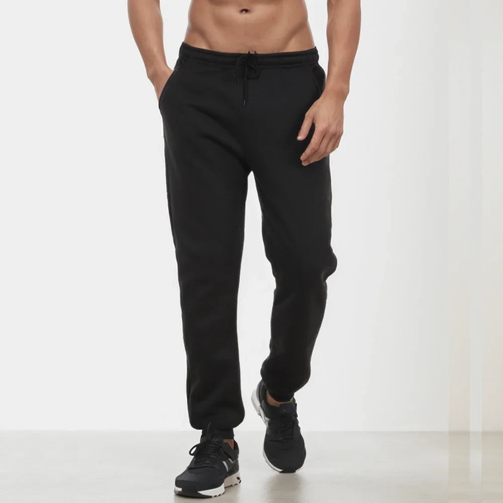 Men's Casual Sweatpants Fleece Sports Pants Unisex Fashion Solid Loose