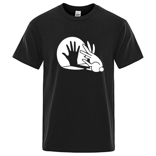 Men's High Quality T-shirt 100% Cotton Funny Shadow Puppet Design