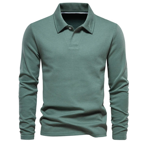 AIOPESON Embroidery Polo Shirt for Men Fashion Neck Turn Down Collar