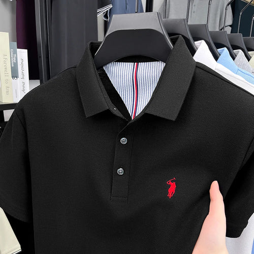 High end brand 100% cotton short sleeve polo shirt men luxur pony