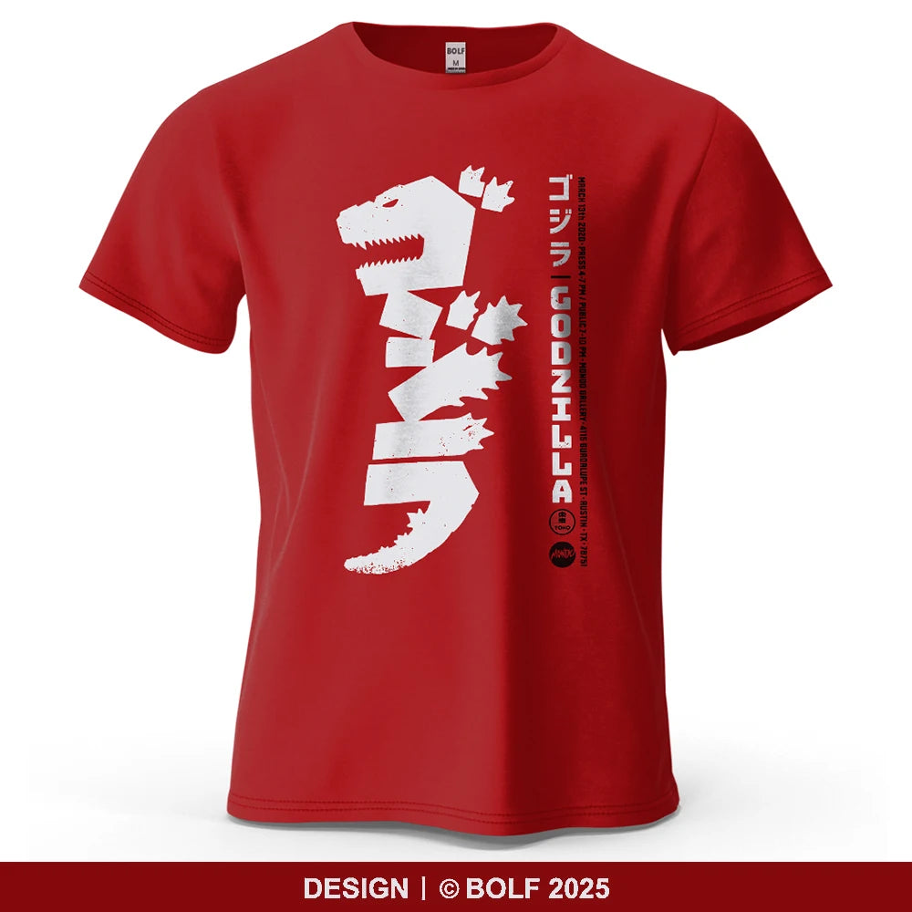Japan Printed Men's T-Shirt 100% Cotton Oversized Harajuku Style