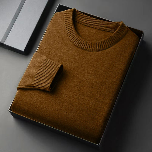 Mens CrewNeck Pullover Sweater Long Sleeve Knitted Sweaters Vintage