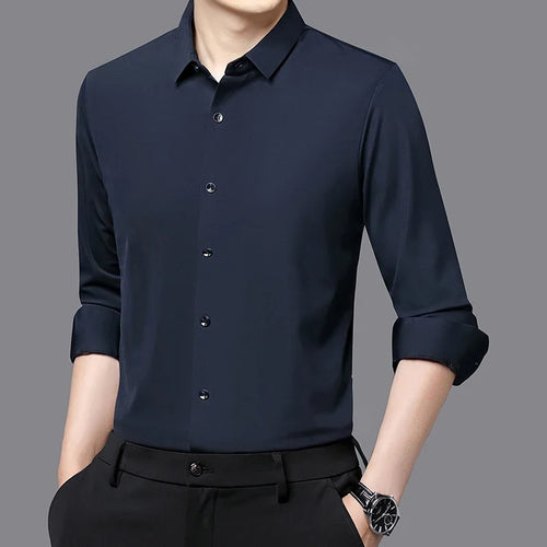 Premium Men's Ultra-Stretch Shirt - High-Quality Silky Business Formal