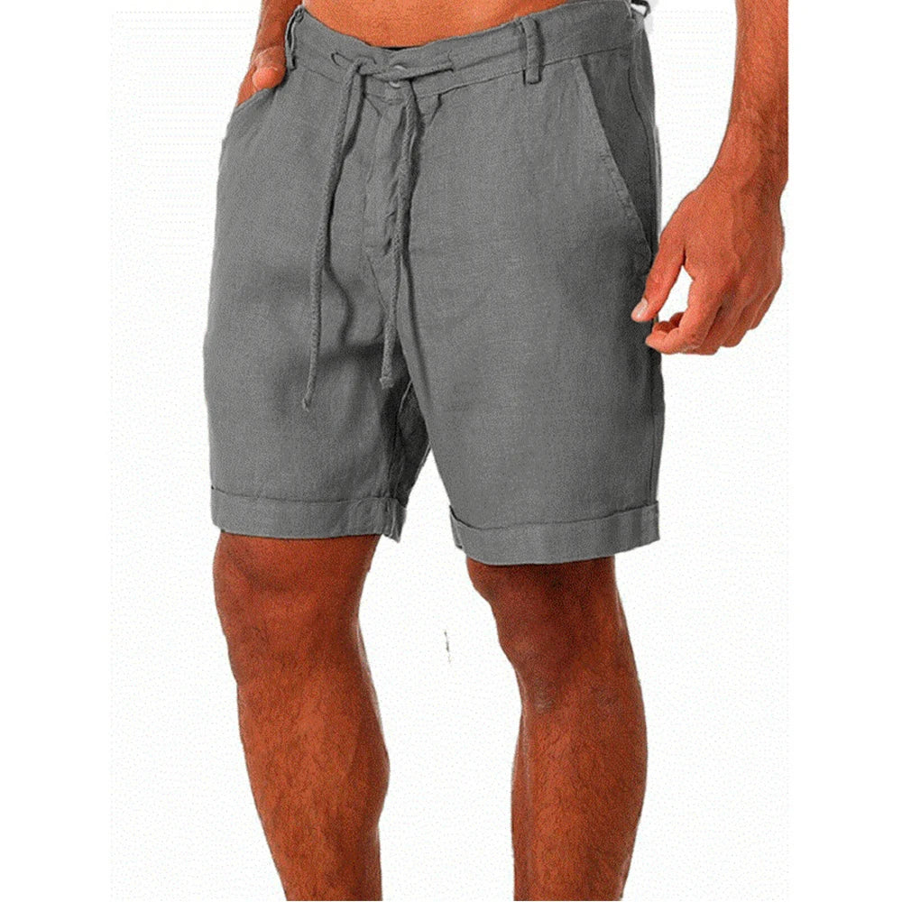 KB 2022 New Men's Cotton Linen shorts Pants Male Summer Breathable