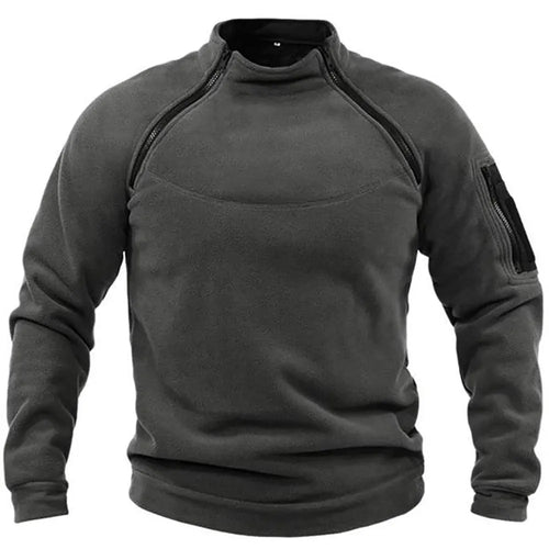 Men's Tactical Outdoor Fleece Jacket Clothes Warm Zippers Pullover Men