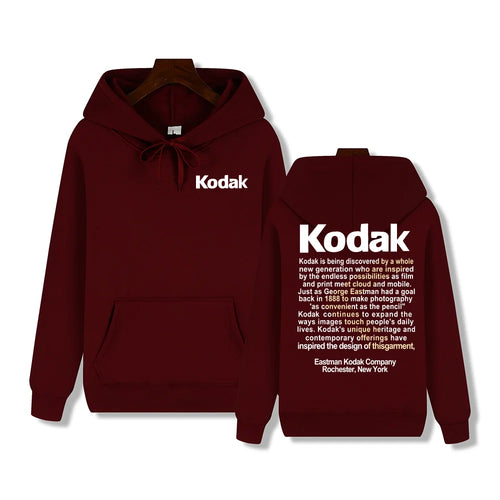 Kodak Brand New Retro Trend Y2K Print Fashion Men‘s Sportswear Autumn