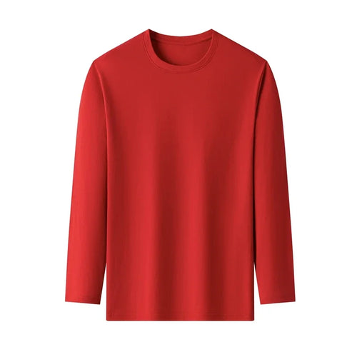 Men's Solid Color round Neck Long Sleeve T-Shirt Cotton Summer