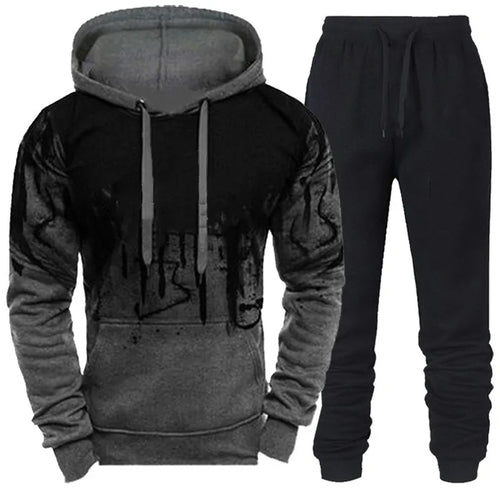 Autumn Winter Trending Tracksuits Men Camouflage Hoodie + Pant 2 Piece