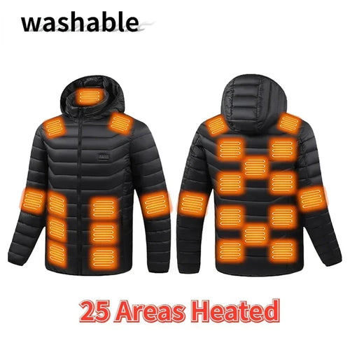 21 Areas Heating Jacket Men's Winter Usb Electric Heating Coat