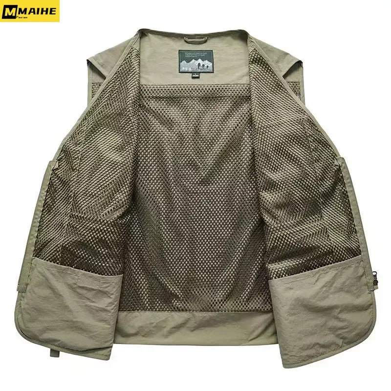 14 Pockets Summer New Men US Tactical Hiking Fishing Vest Mens