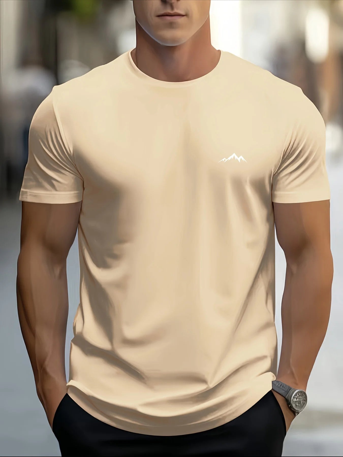 Men's summer 100% pure cotton fashionable casual sports loose mountain