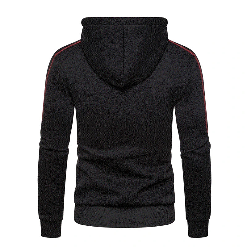 Men's Hoodie Black White Army Green Red Hooded Color Block Fleece Cool