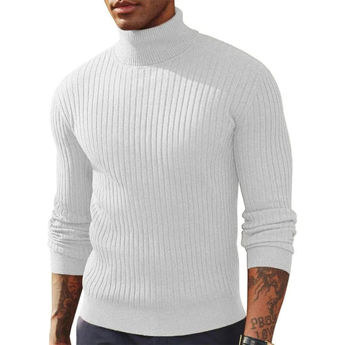 Autumn Men's Slim Fit Long Sleeve Turtleneck Sweater Casual Knitted